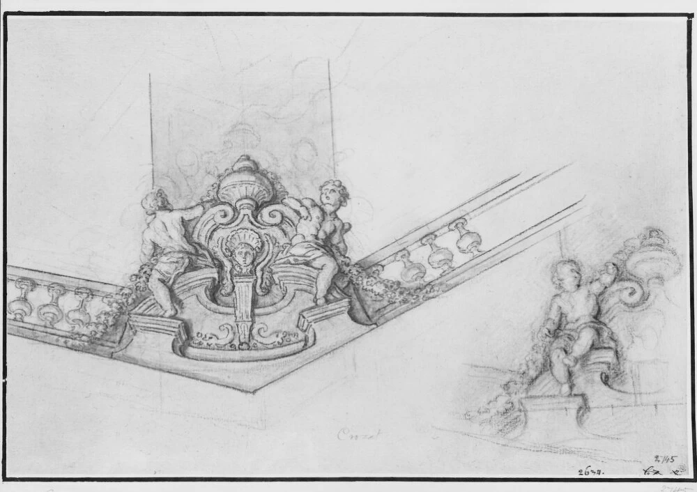 Decorazione per l'angolo della balaustra - Museo Nazionale, Stoccolma